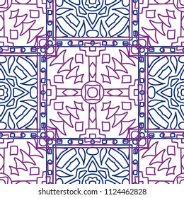 Seamless background.  Retro colorful vector background for fabric or paper. Abstract geometrical ethnic ornament with northern motifs. Vector texture.
