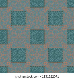 Seamless background.  Retro colorful vector background for paper or cover. Abstract geometrical ethnic ornament with northern motifs. Vector texture.