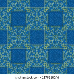 Seamless background.  Retro colorful vector background for paper or cover. Abstract geometrical ethnic ornament with northern motifs. Vector texture.