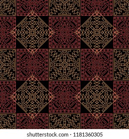 Seamless background.  Retro colorful vector background for fabric or paper. Abstract geometrical ethnic ornament with northern motifs. Vector texture.