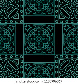 Seamless background.  Retro colorful vector background for fabric or paper. Abstract geometrical ethnic ornament with northern motifs. Vector texture.