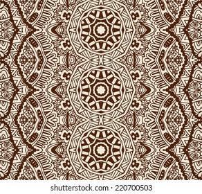 Seamless background, retro floral and geometric ornament