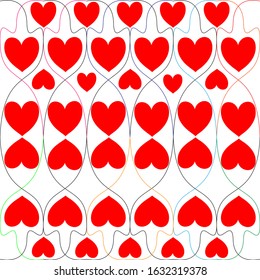 Seamless background with retro hearts pattern. Great for baby, birthday, Mother's Day, Valentine's Day, wedding, scrapbook, surface textures, gift wrapping paper.
