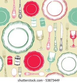   seamless background retro kitchen