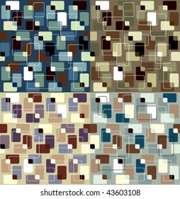 seamless background of retro pattern in 4 colours