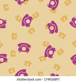 Seamless Background with retro phone