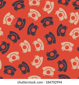 Seamless Background with retro phone