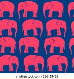 seamless background with retro pink elephants