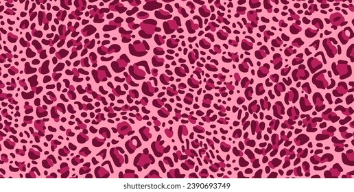 Seamless background in retro style. Animal print in red and pink tones. 90s aesthetics. Vintage.