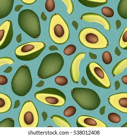 Seamless background from a ripe avocado with seeds. Pattern.