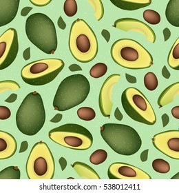 Seamless background from a ripe avocado with seeds. Pattern.