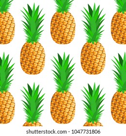 Seamless background with ripe pineapple. Vector illustration, EPS10.