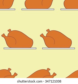 seamless background with roast turkey 