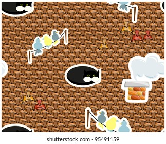 Seamless background of a roof with tiles