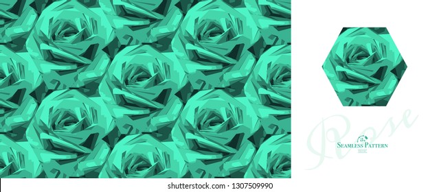 Seamless background with rose. Vector illustration, great for background or wallpaper.