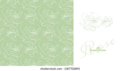 Seamless background with rose. Vector illustration, great for background or wallpaper.