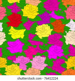 Seamless  background with roses. Could be used as seamless wallpaper, textile, wrapping paper or background