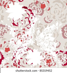 Seamless background with roses in grunge style