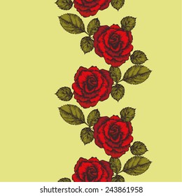 Seamless background with roses ornament. Vector illustration..jpg