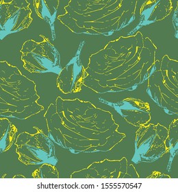 Seamless background with roses outline for, fabric, fabric, wallpaper. Vector illustration.