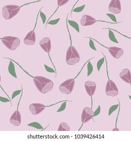 Seamless background with roses. Vector. Hand drawing.