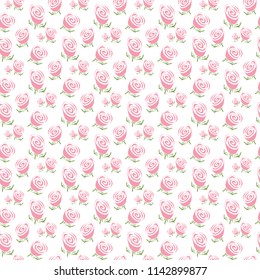 Seamless background with roses. Vector illustration.