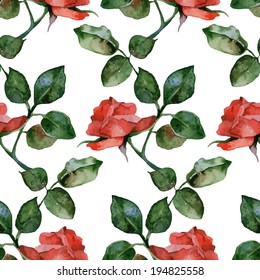 Seamless background with roses. Vector illustration