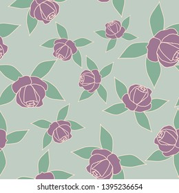 Seamless background with roses. Vintage. Vector. 