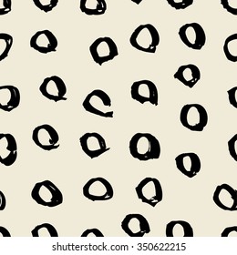 Seamless  background with round brush strokes. Hand drawn texture.