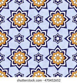Seamless background with round elements. Oriental ornaments. Perfect for manufacture wrapping paper, tiles, decor, textile, interior or web design.