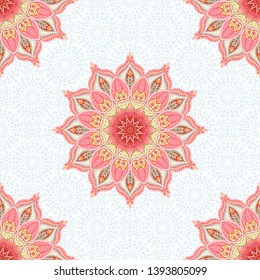 Seamless background. Round floral oriental pattern
