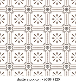 Seamless background round square cross line frame flower