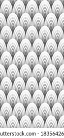 Fondo sin soldadura con textura de escalas geométricas redondeadas. Resumen vector moderno. Fondo de las escalas monocromáticas.