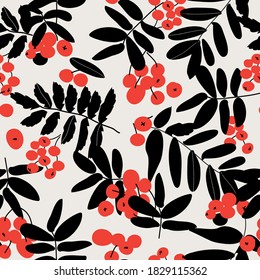 fondo transparente con rowan y hojas, diseño vectorial para papel, tela