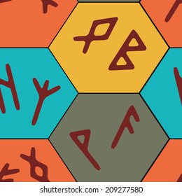 seamless background with runes