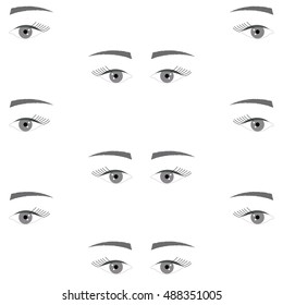 seamless background with sad eyes, endless eye pattern. Pattern can be used for wallpaper, web page background, surface textures. 