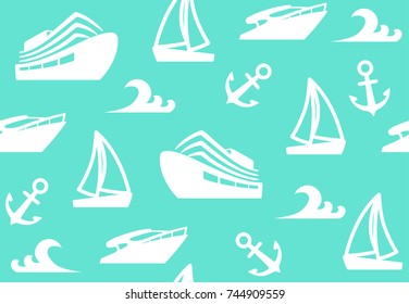 Seamless background of a sailing charter. Vector illustration