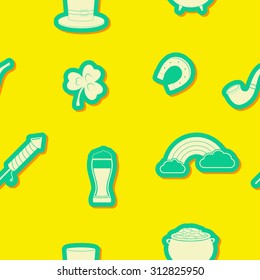 Seamless background with saint patricks day icons for your design