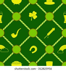 Seamless background with saint patricks day icons for your design