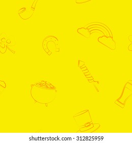 Seamless background with saint patricks day icons for your design