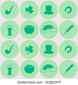 Seamless background with saint patricks day icons for your design