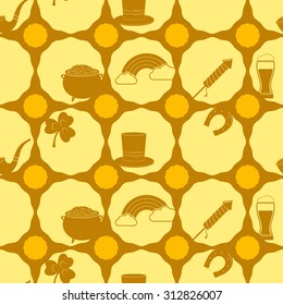 Seamless background with saint patricks day icons for your design