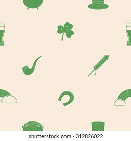 Seamless background with saint patricks day icons for your design