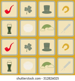 Seamless background with saint patricks day icons for your design