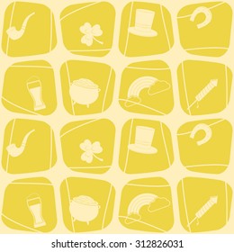 Seamless background with saint patricks day icons for your design