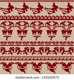 Seamless background with scary faces of fantastic monsters