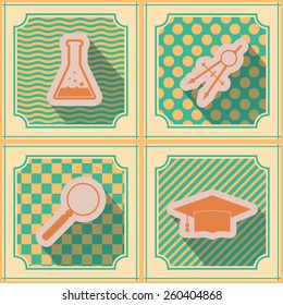 Seamless background with school icons