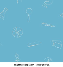 Seamless background with school icons