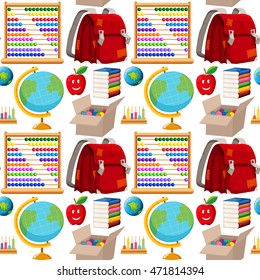 Antecedentes sin problemas con la ilustración de materiales escolares