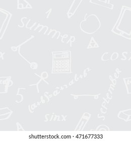 Seamless background with school supplies.